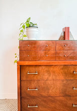 Load image into Gallery viewer, Mahogany Modern Tallboy Dresser
