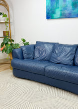 Load image into Gallery viewer, Blue Leather Sofa
