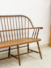 Load image into Gallery viewer, Vintage Oak Spindle Bench
