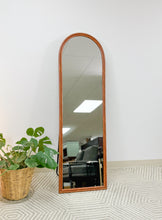 Load image into Gallery viewer, Arched Full Length Burlwood Style Mirror
