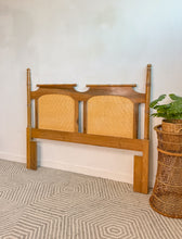 Load image into Gallery viewer, Queen Parquetry Faux Bamboo Headboard
