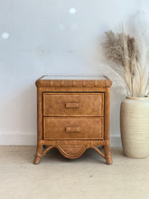 Load image into Gallery viewer, Single wicker scalloped nightstand
