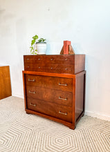 Load image into Gallery viewer, Mahogany Modern Tallboy Dresser
