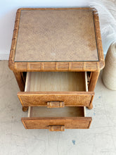 Load image into Gallery viewer, Single wicker scalloped nightstand
