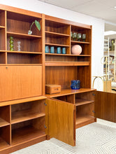 Load image into Gallery viewer, Danish Teak Wall Units with Secretary Desk
