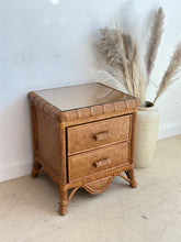 Load image into Gallery viewer, Single wicker scalloped nightstand
