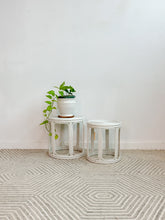 Load image into Gallery viewer, Pair of Coiled Rattan End Tables
