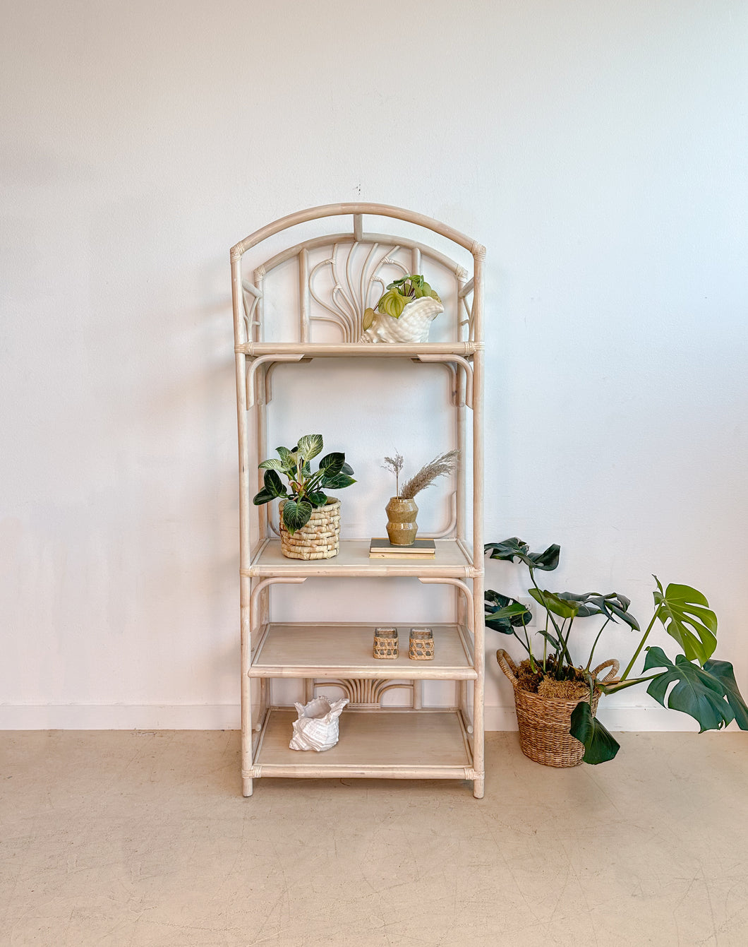 Arched Rattan Shelf