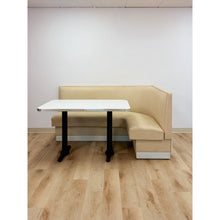 Load image into Gallery viewer, Vintage Retro Diner Banquette Booth Set Chrome Table Cream Vinyl L-Shape
