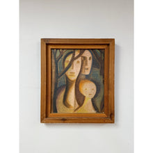 Load image into Gallery viewer, Brutalist Figurative Oil Painting Signed Simon 1970 Postmodern Figures Art
