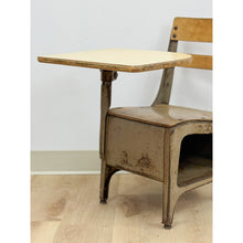 Load image into Gallery viewer, Antique Industrial Kids School Desk Adjustable Vintage Cast Iron Wood
