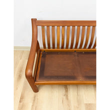 Load image into Gallery viewer, MCM Danish Modern Cognac Color Two Seat Couch Curved Bench Sculptural Seating
