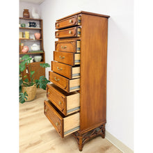 Load image into Gallery viewer, Ficks Reed Faux Bamboo Lingerie Chest Eight Drawers Brass Hollywood Regency

