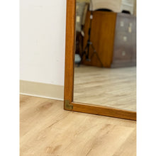 Load image into Gallery viewer, Vintage MCM Dixie Act II Walnut Mirror, Brass Details Wall Accent Campaign Style
