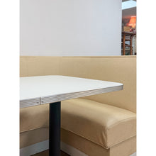 Load image into Gallery viewer, Vintage Retro Diner Banquette Booth Set Chrome Table Cream Vinyl L-Shape

