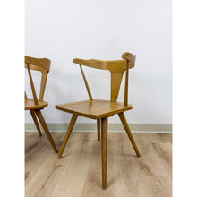 Load image into Gallery viewer, Modern MCM Style Wood Windsor Chair Pair Mortise Tenon Joinery Dining Accent
