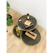 Load image into Gallery viewer, Milo Baughman Style Tubular Chrome Swivel Coffee Table Smokey Glass MCM
