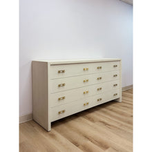 Load image into Gallery viewer, Coastal Mitchell Gold Bob Williams White Dresser, Brass Handles, 8 Drawer
