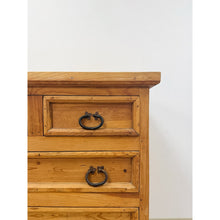 Load image into Gallery viewer, Mexican Solid Pine Five Drawer Dresser Wrought Iron Pulls Rustic Farmhouse Chest
