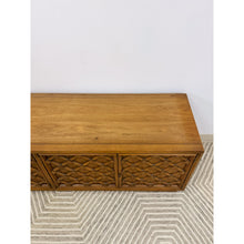 Load image into Gallery viewer, Drexel Collage MCM Low Console Lattice Door Faces Vintage Credenza Finished Back
