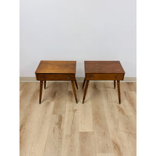 Load image into Gallery viewer, Pair of Vintage Atomic Nightstands Retro Bedside Tables MCM End Tables
