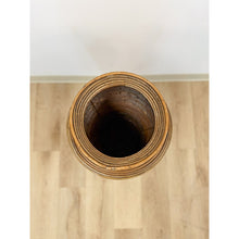 Load image into Gallery viewer, Pencil Reed Rattan Gabriella Crespi Style Tall Vase Vintage Coastal Boho MCM
