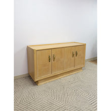 Load image into Gallery viewer, Vintage Regency Blonde Parquetry Buffet Server Credenza By United 60" Wide MCM
