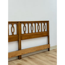 Load image into Gallery viewer, Vintage MCM Drexel Meridian King Headboard Collectible Walnut Bed Made from Twin

