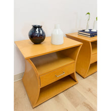Load image into Gallery viewer, Unique Curved Hourglass Double Sided Nightstand Pair Vintage Accent
