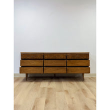 Load image into Gallery viewer, Vintage MCM Bassett Style Nine Drawer Dresser with Wood Inlays Collectable Retro
