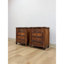 Load image into Gallery viewer, Vintage Nightstands Split Bamboo Reed Four Drawer British Colonial Regency Table
