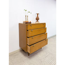 Load image into Gallery viewer, Stanley Blonde Tallboy Dresser Mid-Century Wood Bedroom Storage 36" Wide
