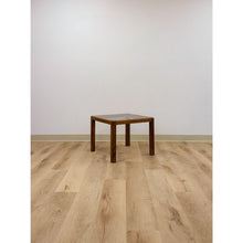 Load image into Gallery viewer, Vintage MCM Scandinavian Design Side Table Smoky Glass Top Dark Wood Accent
