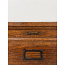 Load image into Gallery viewer, Antique Hamilton Printing Cabinet, Four Drawer Dark Oak Wood Dresser Collectable
