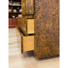 Load image into Gallery viewer, Vintage John Stuart MCM Burlwood Tallboy Armoire, Drawers and Doors, Collectable
