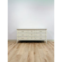 Load image into Gallery viewer, Vintage Thomasville Paoletti Faux Bamboo 9 Drawer Dresser White Hollywood Regency

