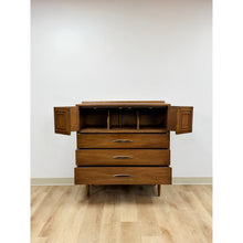 Load image into Gallery viewer, Vintage Chest Broyhill Sculptra MCM Gentleman's Tallboy Three Drawer Dresser
