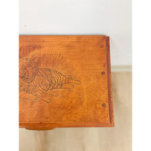 Load image into Gallery viewer, Vintage Mini Dresser Tiger Engraved Top Three Drawer Transitional Primitive
