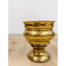 Load image into Gallery viewer, Large Vintage Brass Planter VaseMCM Hollywood Regency Coastal Eclectic
