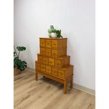Load image into Gallery viewer, Handmade Vintage Tiered Apothecary Cabinet Fifteen Drawers Antique Style
