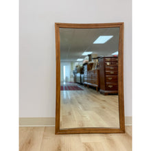 Load image into Gallery viewer, Vintage Mirror Broyhill Sculptra MCM Walnut Wall Vanity Entryway Curved Edges
