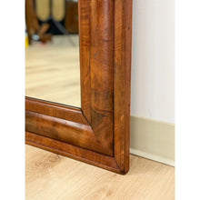 Load image into Gallery viewer, Vintage MCM Walnut Burlwood Tiger Oak Wall Mirror Antique Frame Hanging Mirror
