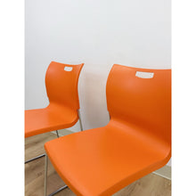 Load image into Gallery viewer, Pair of Orange Plastic and Chrome MCM Retro Style Accent Chairs
