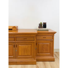 Load image into Gallery viewer, Antique Style Oak Office Credenza with Locking Doors and Finished Back
