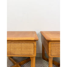 Load image into Gallery viewer, Very Rare Lane Perception MCM Oak Nightstands Cane Drawers Vintage Mid Century
