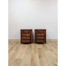 Load image into Gallery viewer, Vintage Nightstands Split Bamboo Reed Four Drawer British Colonial Regency Table
