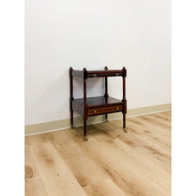 Load image into Gallery viewer, Bombay Mahogany Traditional Side Table Pullout Tray Regency Style Accent
