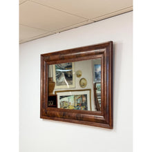 Load image into Gallery viewer, Vintage MCM Walnut Burlwood Tiger Oak Wall Mirror Antique Frame Hanging Mirror
