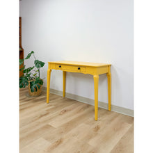 Load image into Gallery viewer, Contemporary Yellow Desk Black Knobs Finished Back Home Office Bold Statement
