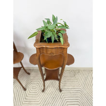 Load image into Gallery viewer, French Provincial Planter Box Stand Side Table Copper Tray Vintage Pair
